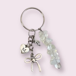 Personalised Keyring - Customisable Keyring with Crystals & Charms Customisable Keychain with Charms Gold or Silver