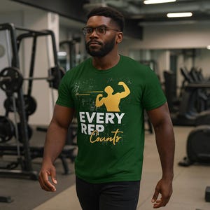 Jeder Rep zählt T-Shirt | Motivierendes Fitnessstudio-T-Shirt für Männer | Fitness Workout Shirt | Gym Trainings Bekleidung