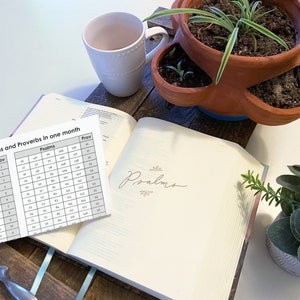 Psalms and Proverbs Monthly Bible Reading Plan Download | Read through the Psalms and Proverbs in One Month | Printable Download
