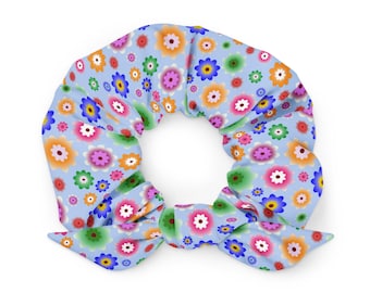 Recycled Polyester Scrunchie, Removable Bow Detail