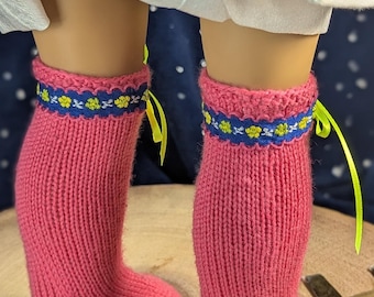 Woven Ribbon Garters for 18 inch Dolls - Stocking Garters - Historically Accurate Doll Accessories Undergarments