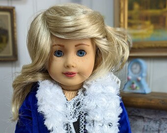 Custom Painted 18 Inch Doll: 1970s Mod Style, Blonde Wig
