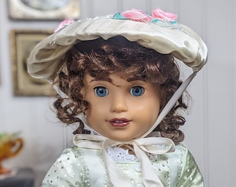 Custom Colonial AG Doll: OOAK Tabitha, Green Gown, Historical Fashion