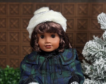 Meet Agatha - Custom Edwardian Era African American 18 inch Collectable Doll - with Winter Dress and Cape - Unique Collector Doll