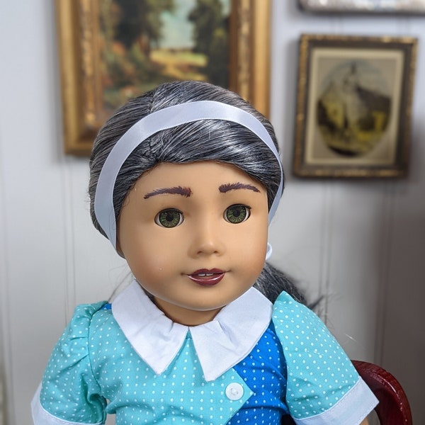 Meet Betty - Custom Painted 18 inch Doll - Unique Forties Fifties Era Doll - Beautiful Salt and Pepper Grey Gray Hair - for Collectors