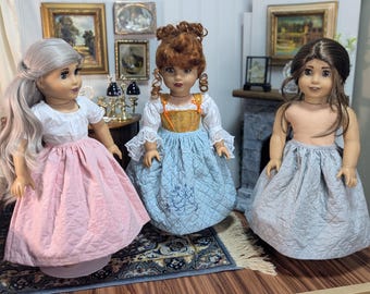 Colonial Style Quilted Petticoats for 18 Inch Dolls