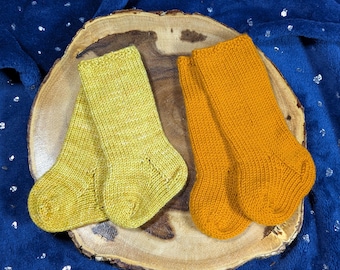 OOAK Hand Knit Wool Doll Socks: Colorful 18 Inch Doll Stockings