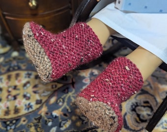 Rustic Handknit Slippers for 18 Inch Dolls