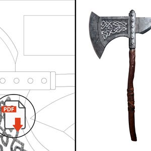 How to Train Your Dragon Hiccup&#39;s Axe Eva Foam Template Pattern | Celtic Viking Inspired Axe