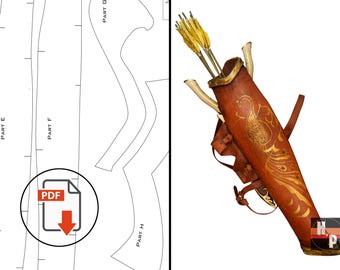 Legolas Lothlorien Quiver-sjabloon, EVA-schuim en 3D-afdrukbestanden (digitale download)