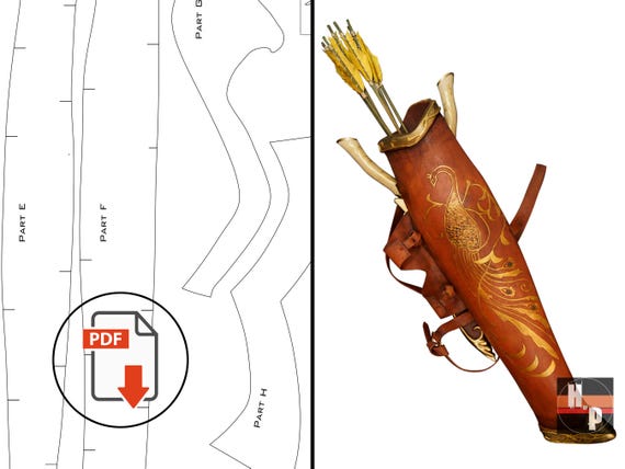 Legolas Lothlorien Quiver Template, EVA Foam & 3D Print Files