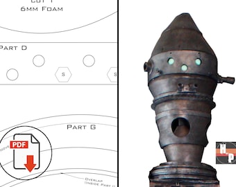 IG-12 Droid Head Template: Life-Size EVA Foam Pattern (PDF)