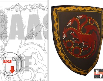 Daemon Targaryen Shield Template | Game of Thrones, House of Dragon Cosplay (PDF Pattern)