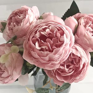 Rose Silk Peony Bouquet – 30cm Artificial Flowers with 5 Heads  for Home and Indoor Decoration