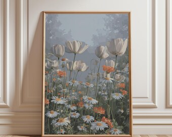 Wildflower Meadow Wall Art – Botanical Floral Printable, Cottagecore Home Decor, Digital Download