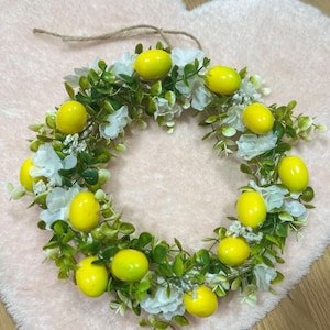 Lemon Door Wreath | Summer Front Door Wreath | Artificial Lemon Wreath | Farmhouse Kitchen Decor | Spring Wall Hanging