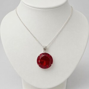 Handmade Burmese Ruby Pendant Necklace | Sterling Silver, Healing Crystal