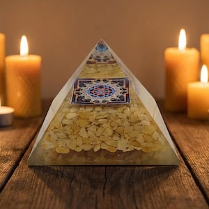 citrine crystal pyramid for wealth