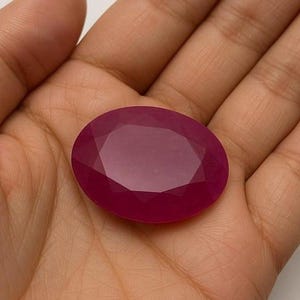 Rubi Vermelho da Birmânia – Oval de 40-50 ct, Rubi Natural AAA sem Tratamento – Cristal de Cura, Energia para o Chakra Raiz, Presente de Luxo para Colecionadores