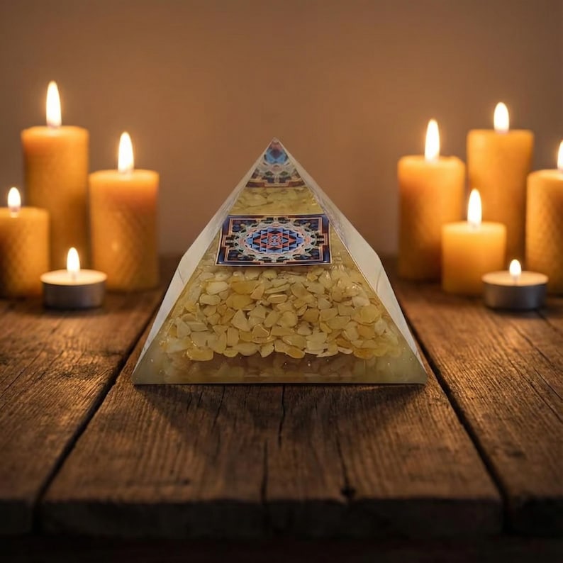 citrine crystal pyramid for wealth