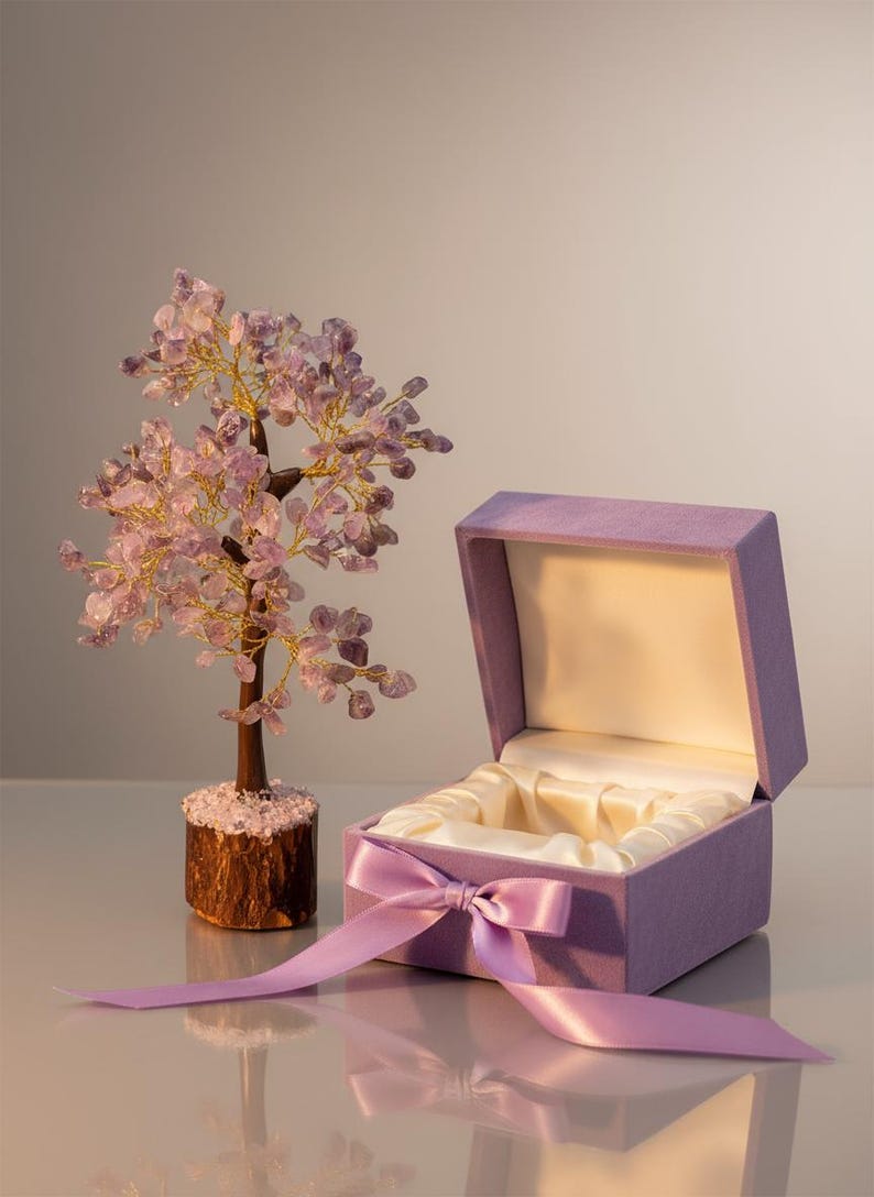 Feng shui crystal bonsai promoting calm and abundance.