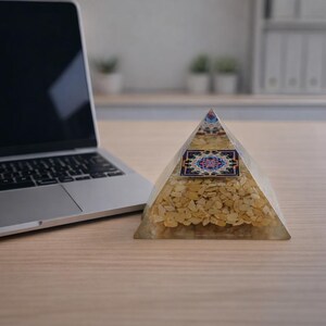citrine crystal pyramid for wealth