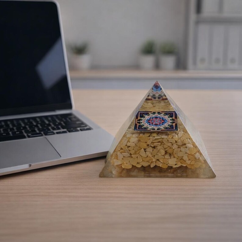 citrine crystal pyramid for wealth