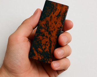 Mahogany Obsidian Rough Slice 475 ct – Natural Polished Gemstone Slab, Raw Crystal Jewelry, Spiritual Healing Stone, Energy Work, Chakra