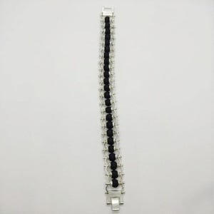 Certified karungali black wood healing bracelet with silver finish
