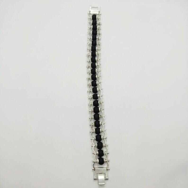 Certified karungali black wood healing bracelet with silver finish
