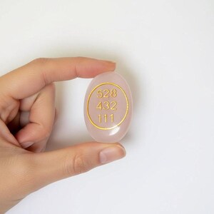 Natural Rose Quartz Manifestation Crystal with Golden 528 432 111 Codes | Love Attraction Healing Stone for Meditation & Reiki