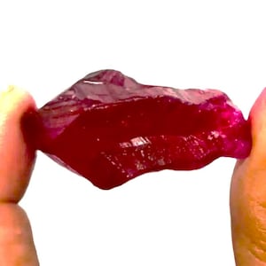 Raw African Ruby Chunk 210 Ct Natural Red Corundum Rough Crystal for Jewelry Making, Dyed Ruby Stone for Reiki, Chakra Healing
