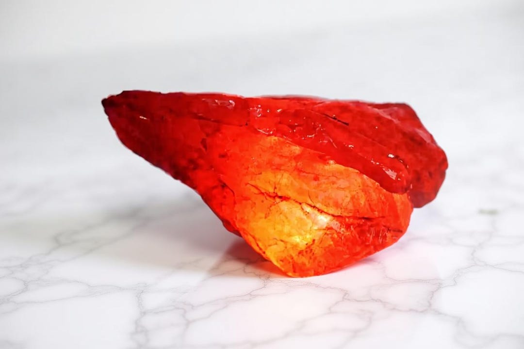 Raw African Ruby Chunk (65-85 Carat) | Red Color Enhanced Gemstone for ...