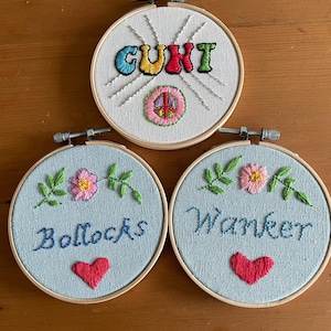 profanity embroidery wall art