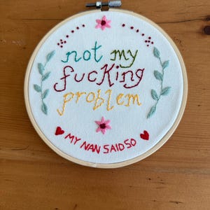 profanity embroidery wall art