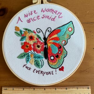 profanity embroidery wall art