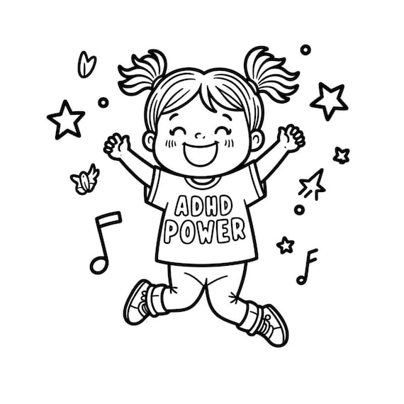 ADHDデジタルぬり絵、子供向けADHDぬり絵シート、ADHDプリント - Etsy 日本