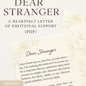 Querido desconocido: una sentida carta de apoyo emocional (PDF)