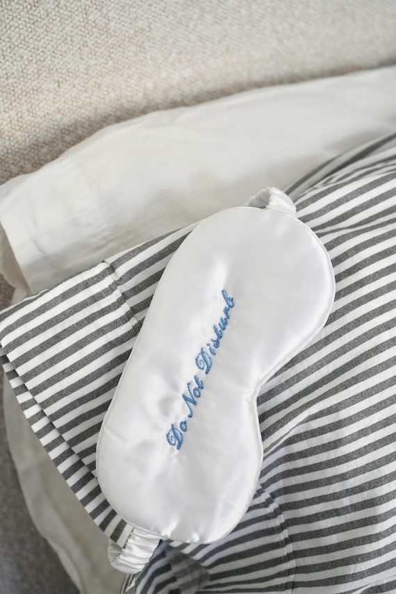 Personalized Satin Sleep Mask – Custom Text Eye Mask, Bridesmaid Gift, Travel & Self Care Accessory