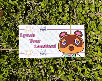 Evil Landlords Sticker: Animal Crossing Weatherproof Vinyl Bumper sticker (7.5 x 3.75")