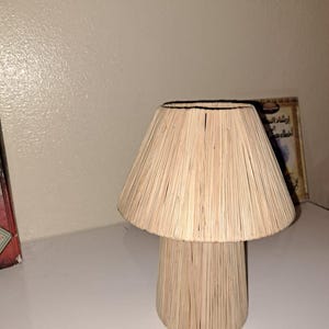 Handmade natural raffia lamp, boho lampshade, artisanal lighting
