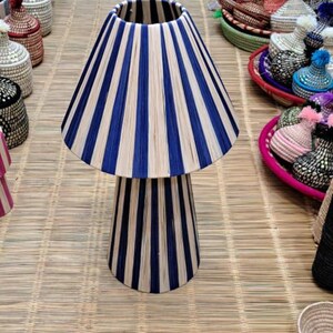 Lampe en raphia colorée faite main, Abat-jour bohème, luminaire artisanale