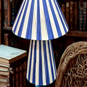 Handmade colorful raffia lamp, boho lampshade, artisanal lighting