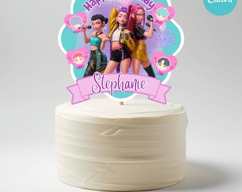 Taarttopper Kpop demonenjagers thema, digitale download, afdrukbaar.