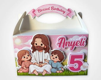 Jesus Christ Candy Box Personalized For Party. ( 1 Pack of 12 Boxes).