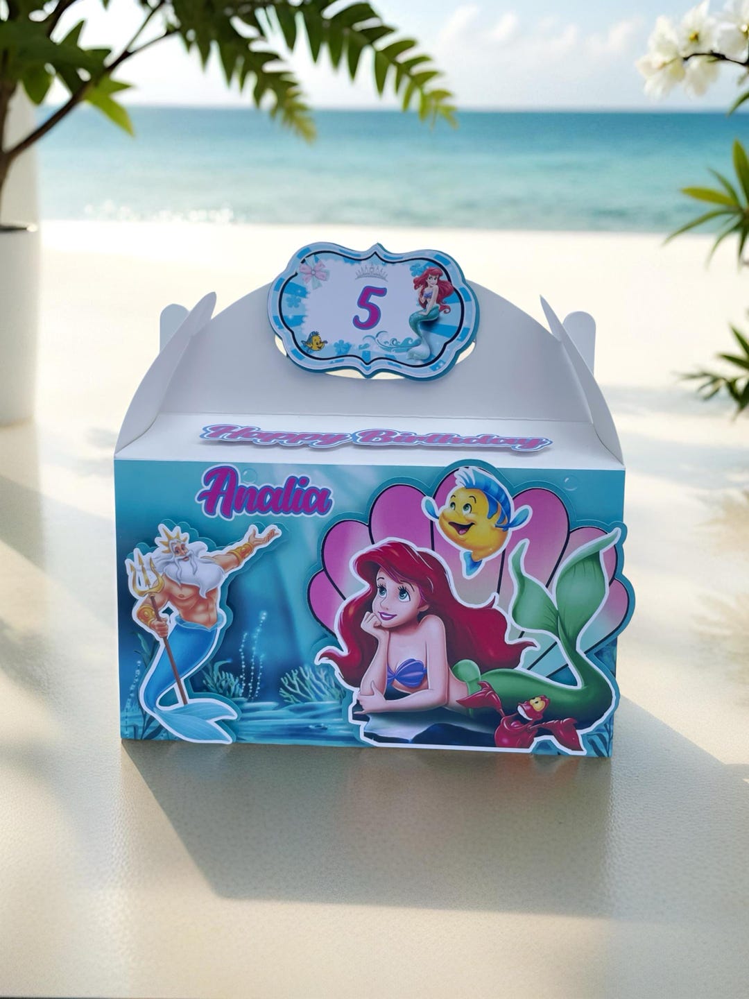 Little Mermaid Candy Box Personalized for Party. ( 1 Pack of 12 Boxes ...