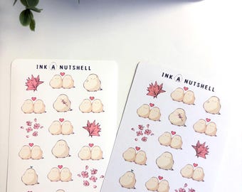 Pegatinas de pájaros del amor: calcomanías mate o washi journaling