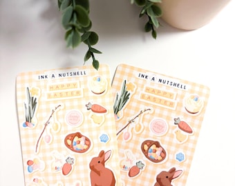 Hoja de pegatinas washi o mate de Pascua: pegatinas para diario de Pascua