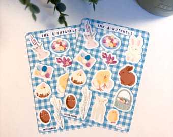 Hoja de pegatinas washi o mate de Pascua: pegatinas para diario de Pascua