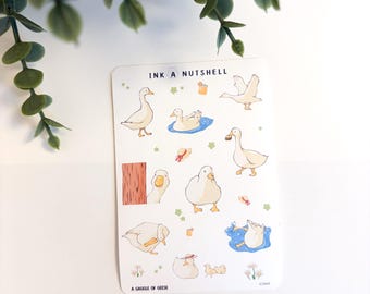 Goose Matte or Washi Sticker Sheet: A Gaggle of Geese Journaling Stickers